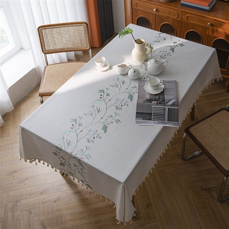 桌布布艺田园花朵餐桌布绣花流苏茶几台布家用长方形装饰盖布宿舍,居家布艺,桌布,淘宝优惠券,粉丝福利购,淘宝优惠卷