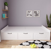 1米箱体抽屉储物床 无床头1.2米靠墙定制拼接床 单人儿童床榻榻米