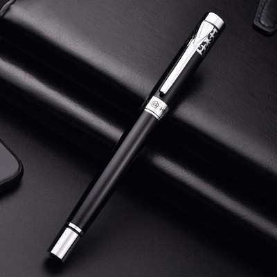 英雄签字笔7018金属黑色笔杆中性宝珠笔男士女士商务高档办公签名