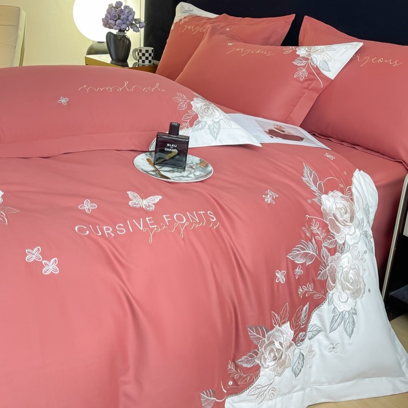 中式A类200支全棉结婚四件套红色床单被套纯棉新婚庆床上用品婚房