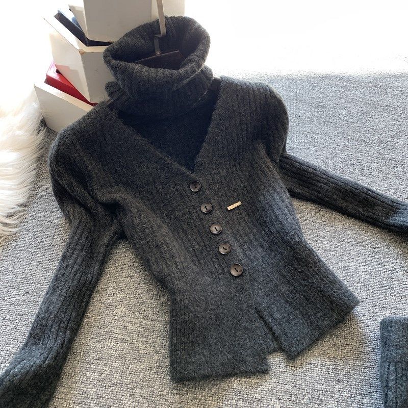 休闲时尚针织套装女秋冬搭配一整套洋气长袖毛衣显瘦阔腿裤两件套