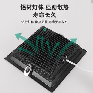 全铝led蜂窝大板专用灯19*19筒灯厨卫灯嵌入式格栅灯卡扣小方灯