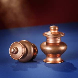 红铜摩尼宝瓶光面贡西藏式铜制抛光吉祥壶地藏龙王摆件工艺品居家