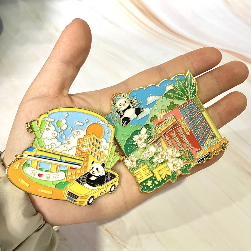 重庆旅游纪念品金属冰箱贴洪崖洞李子坝长江索道解放碑文创