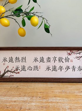 新中式书法文字相框摆台高级感小众国风书房民宿客厅桌面装饰摆件