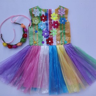 环保服装时装秀六一创意亲子材料DIY幼儿园衣服废物利用走秀