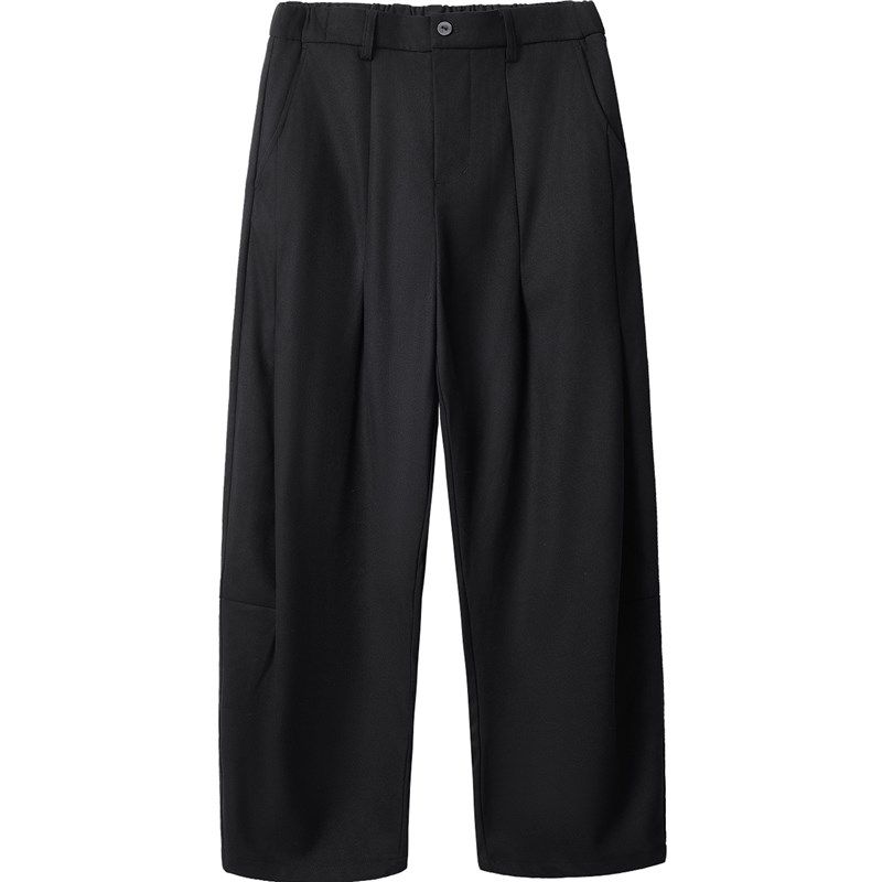 RS流石男装黑色宽松阔腿弯刀裤2025年春季新款男士时尚休闲长裤子,男装,休闲裤,淘宝优惠券,粉丝福利购,淘宝优惠卷