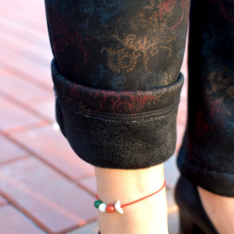 胖妈妈特体加肥加大200斤中老年女装加绒加厚裤子奶奶休闲裤棉裤