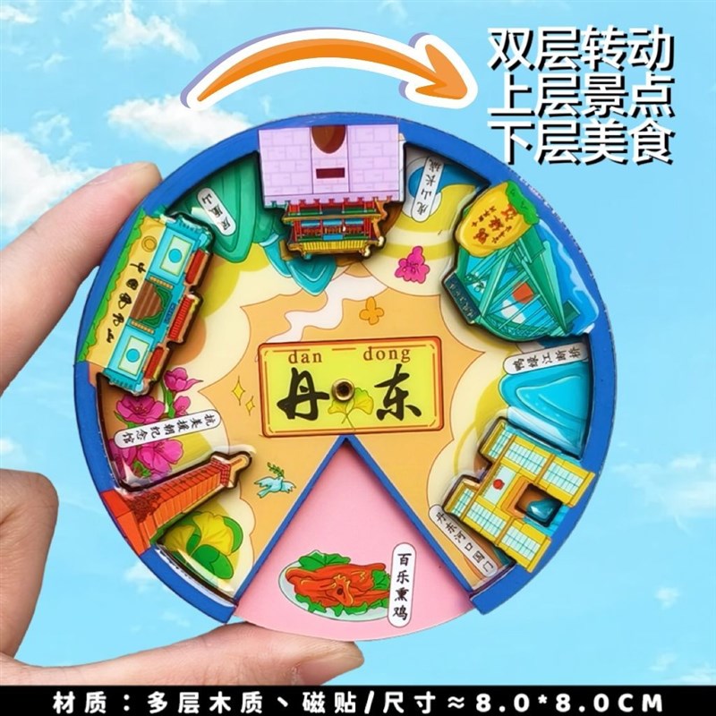 【丹东】鸭绿江断桥虎山长城文创冰箱贴河口国门旅游纪念品伴手礼