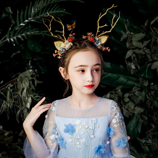 女童发箍头饰圣诞节鹿角发饰女孩舞台演出生日小朋友发饰摄影饰品
