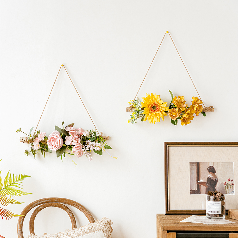 乔迁之喜布置装饰用品墙面桦木棍假花仿真花门挂新居入宅客厅挂件