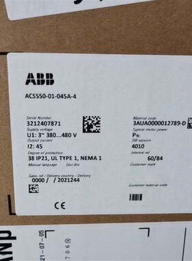 变频器ACS550-01-045A-4,库存带