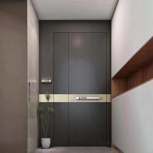 一门一景别墅大门简约现代轻奢入户门子母双开门进户门精雕铸铝门