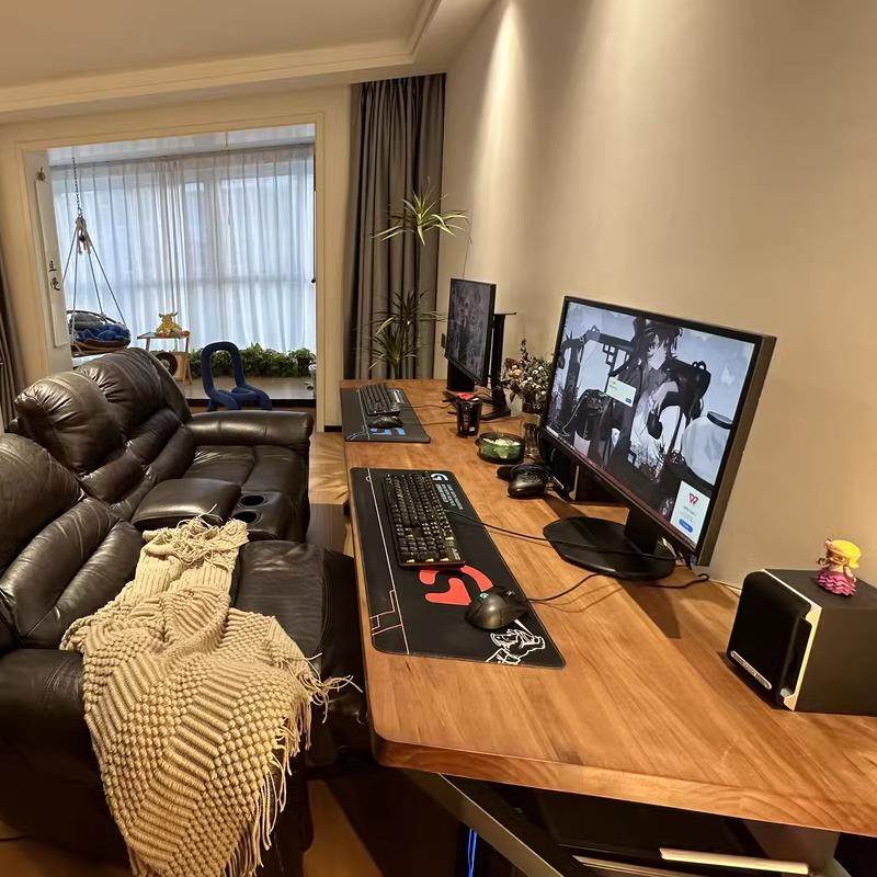 实木定制双人电脑桌大板书桌卧室环保家用办公桌工作台两人电竞桌,住宅家具,电脑桌,淘宝优惠券,粉丝福利购,淘宝优惠卷