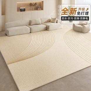 奶油风免洗可擦沙发毯卧室轻奢高级感免打理地垫 地毯客厅2024新款