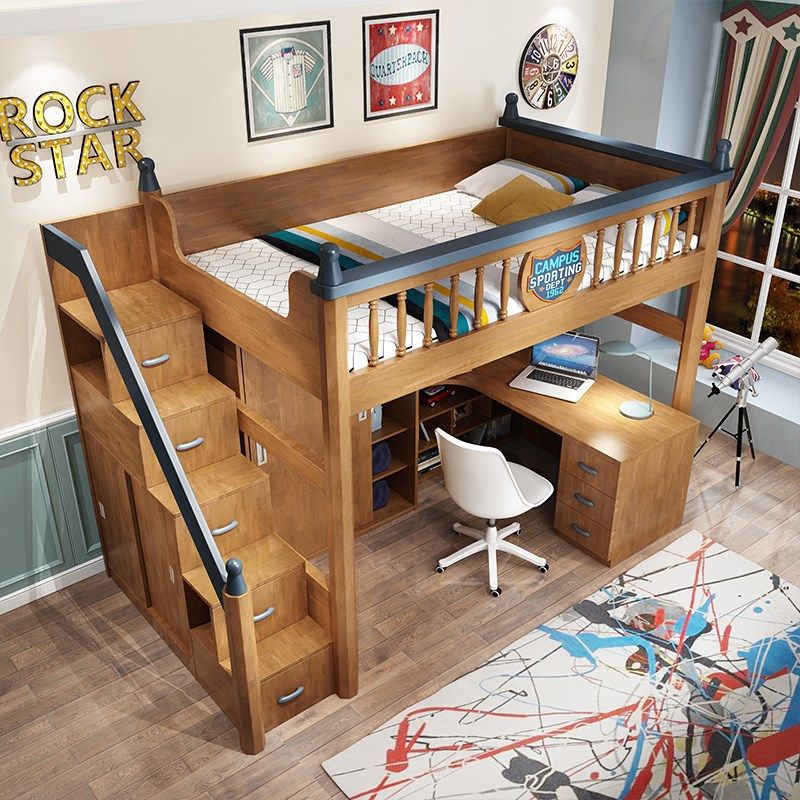 上床下桌衣柜一体上床下空床小户型带书桌一体交错式儿童床多功能,住宅家具,高低/子母床,淘宝优惠券,粉丝福利购,淘宝优惠卷