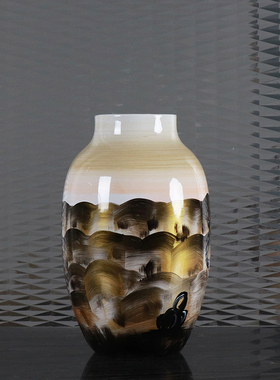 中式古典手绘仙鹤陶瓷花瓶花器酒店餐桌客厅书房玄关家居装饰摆件