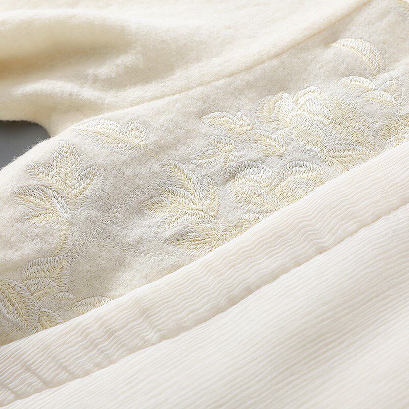 秋冬新款复古中国风女装长袖立领绣花羊毛呢禅茶服长裙修身连衣裙