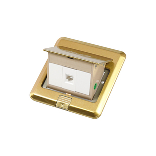 四通松日地插座防水快弹电脑网络网插地面地板弹跳式下单送铁底盒