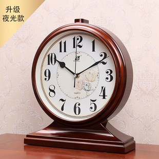夜光静音家用座钟老式客厅时钟摆件钟表桌面摆放台钟摆钟台式坐钟