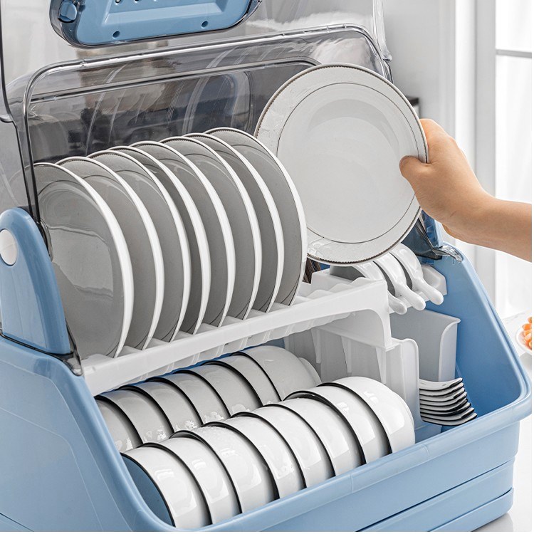 佳典梓柠沥水翻盖新款厨房多功能消毒碗架抽屉式装碟盘家用多功能