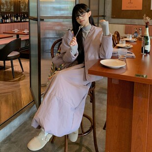 大码女装2024冬季胖mm设计感百搭棉服外套送围脖+半身裙休闲套装