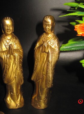 包邮阿难迦叶摩柯迦叶阿难陀尊者释迦摩尼二弟子铜像雕塑摆件纯铜