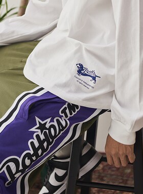 Battles2021秋季新品基础纯棉长袖T恤男女宽松休闲圆领打底衫上衣