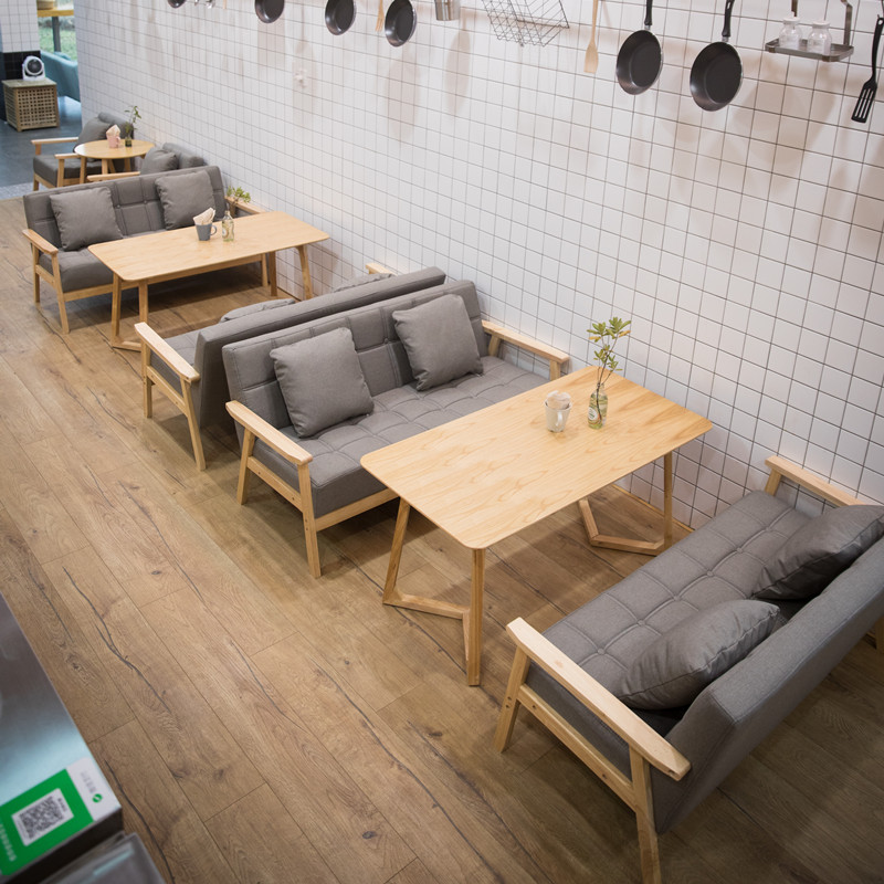 咖啡厅奶茶店桌椅组合沙发椅甜品茶几办公休息区简约休闲双人卡座