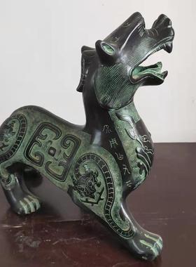 青铜器貔貅 客厅仿古摆件 鎏金铜貔貅复古怀旧装饰品工艺品动物