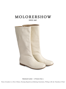 MOLORERSHOW【时髦精必选】时装靴奶白色靴子中筒温柔冬季中筒女