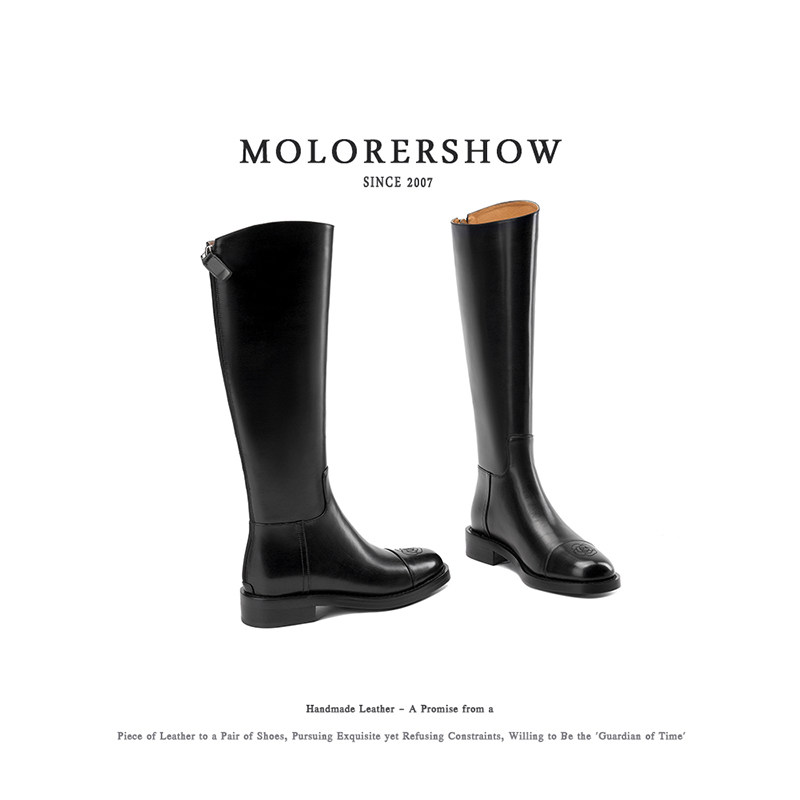 MOLORERSHOW【多色山茶花】英伦风厚底长筒靴时尚过膝秋冬骑士女
