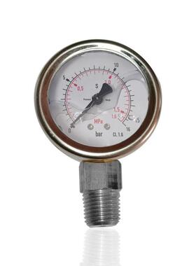 供全钢充油压力表不锈钢耐振液压表径向YNBF4016BAR50MPAG1/4