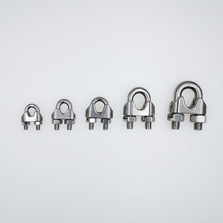 304不锈钢钢丝绳卡头扎头重型国标夹头U型锁扣U形猫爪卡扣绳扣