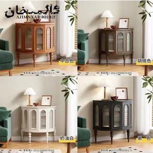 阿拉木汗法式复古玄关柜边柜复古樱桃木走廊柜中古罗马客厅收纳