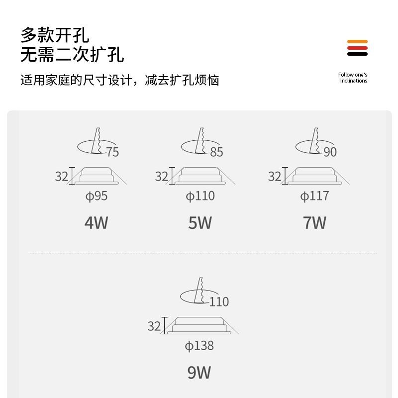 西顿照明筒灯led超薄嵌入式无主灯家用客厅卧室过道天花灯1201G