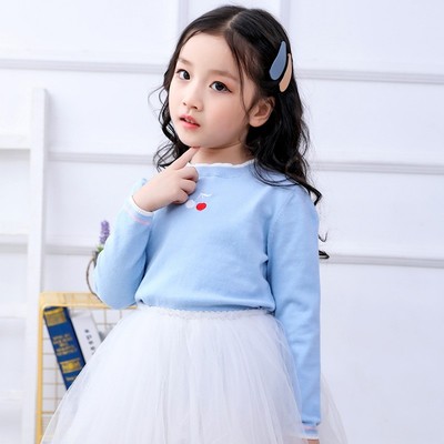 女童薄针织衫套头洋气儿童毛线衣中大童毛衣春秋冬新款低领打底衫