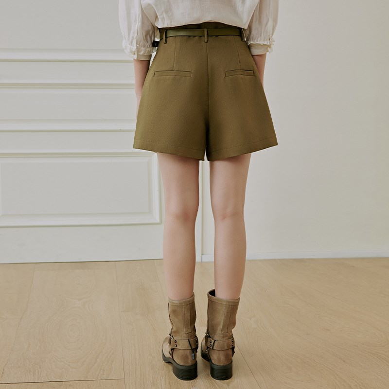 pit复古法式高腰时尚休闲裤女2024秋季新款百搭宽松显瘦西装短裤