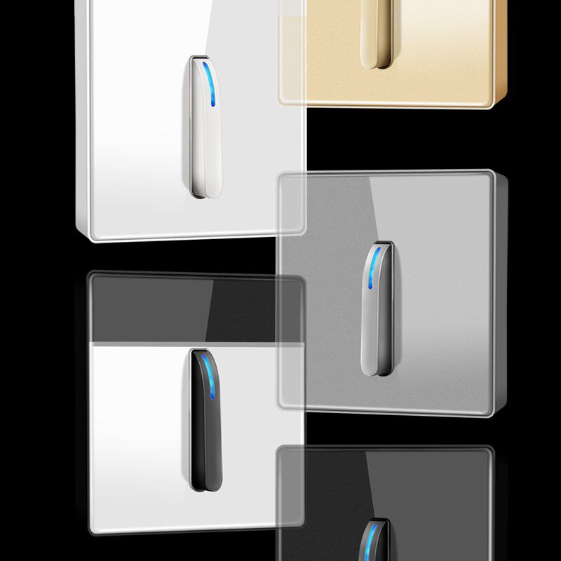 法式钢琴键黑色家用一位一开单联双控灯开关单开双联钢化玻璃开关