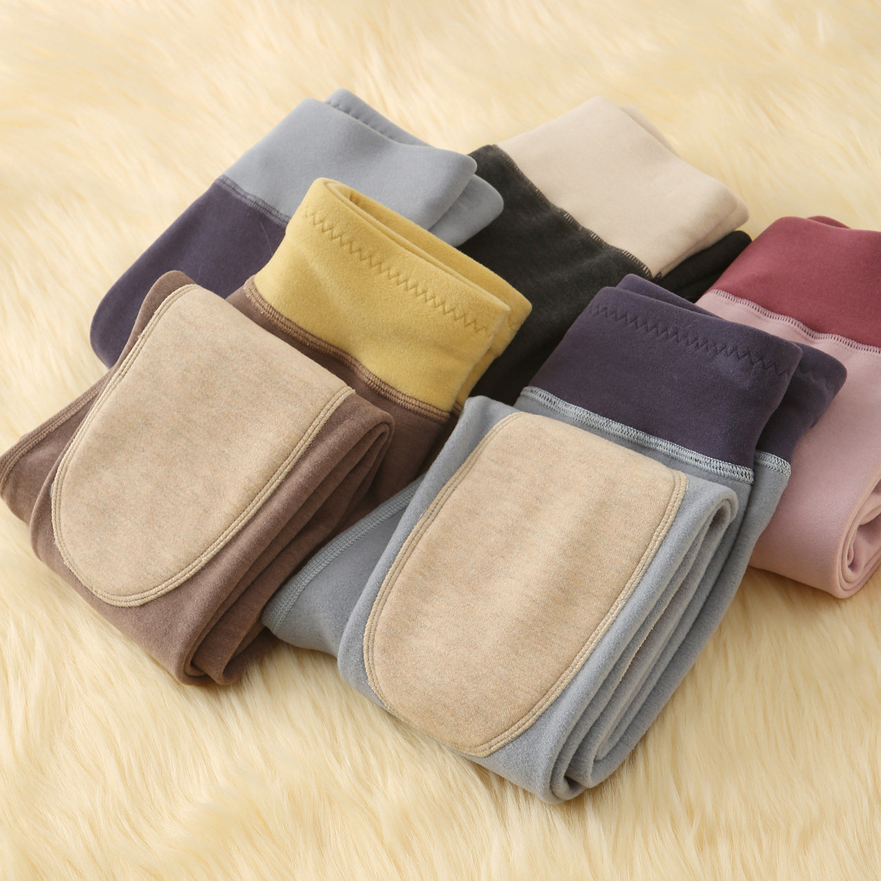 高腰护肚保暖裤儿童加绒打底裤内穿德绒男童女童加厚秋裤绒裤护膝