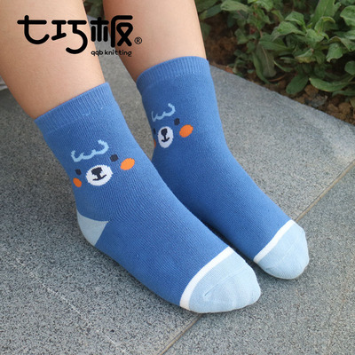 七巧板儿童袜子宝宝纯棉加厚加绒冬季保暖毛巾袜卡通男女童毛圈袜