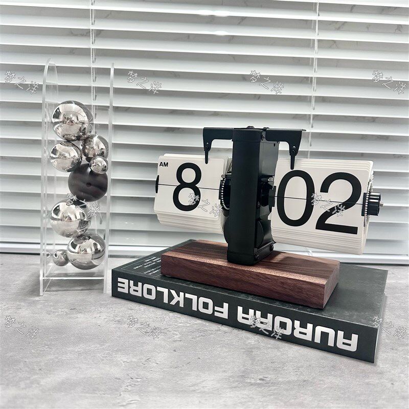 【妙刻】创意个性复古机械自动翻页时钟桌面摆件家居数字钟表座钟,家居饰品,座钟,淘宝优惠券,粉丝福利购,淘宝优惠卷