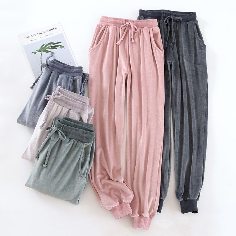 情侣法兰绒睡裤秋冬薄款男士弹力束脚女保暖海岛绒休闲家居裤收口,女士内衣/男士内衣/家居服,睡裤/家居裤,淘宝优惠券,粉丝福利购,淘宝优惠卷