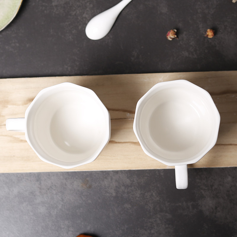 马克龙菱形马克杯复古办公室茶杯家用喝水杯早餐杯牛奶杯陶瓷杯子