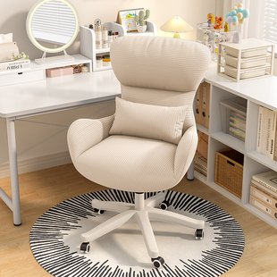 奶油风靠背椅化妆椅高级化妆师梳妆凳卧室家用衣帽间轻奢 2024新款