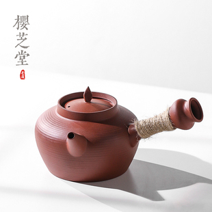 潮州手作红泥砂铫壶响盖炭炉电陶炉可用烧水茶壶煮茶器煮茶壶家用