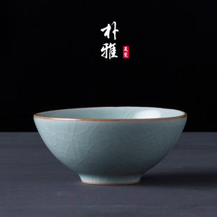 还真北宋天青汝窑手工小茶杯汝瓷可养开片家用品茗杯陶瓷茶具单杯