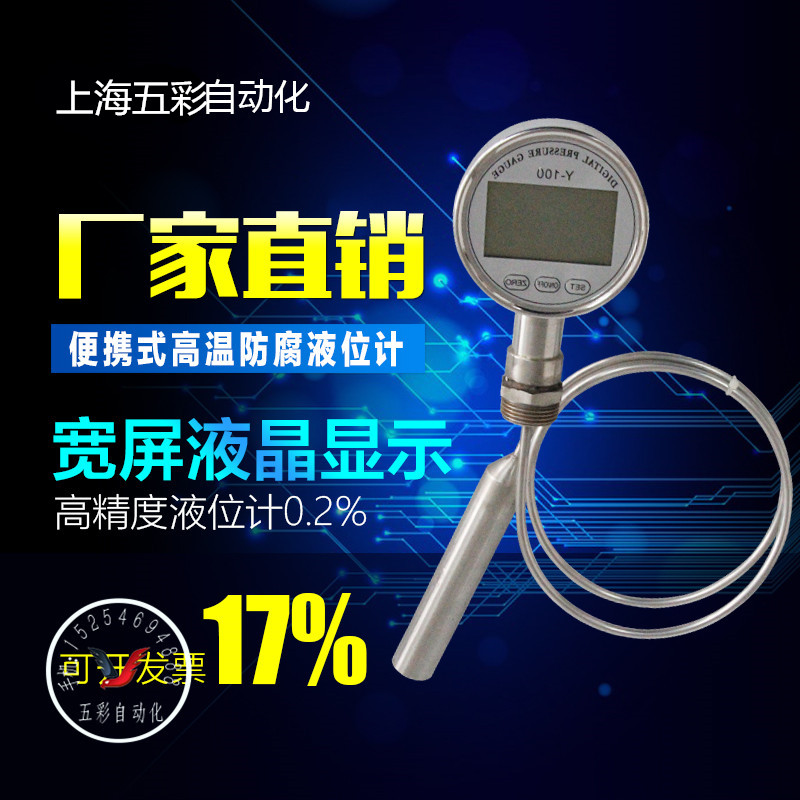 便携式液位计 电池供电液晶就地数字显示高温防腐 投入式液位计