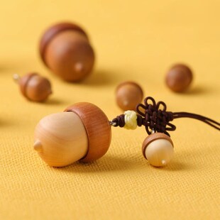 儿童姓名字篆刻印章木质可爱橡果盖章定制圆形硬笔书法签名小图章