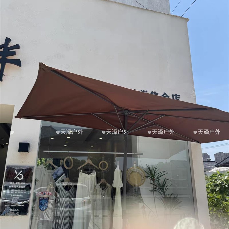 户外靠墙半边伞升降阳台遮阳伞侧边长方形庭院小伞花园露台太阳伞